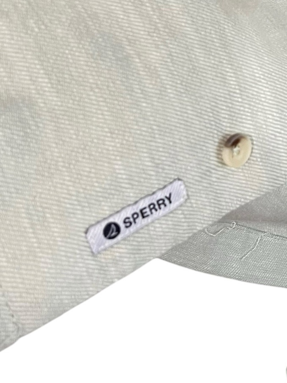NWT Sperry Men’s Camp Collared Button Down Short Sleeve Shirt - XL - Light Green - Picture 7 of 11